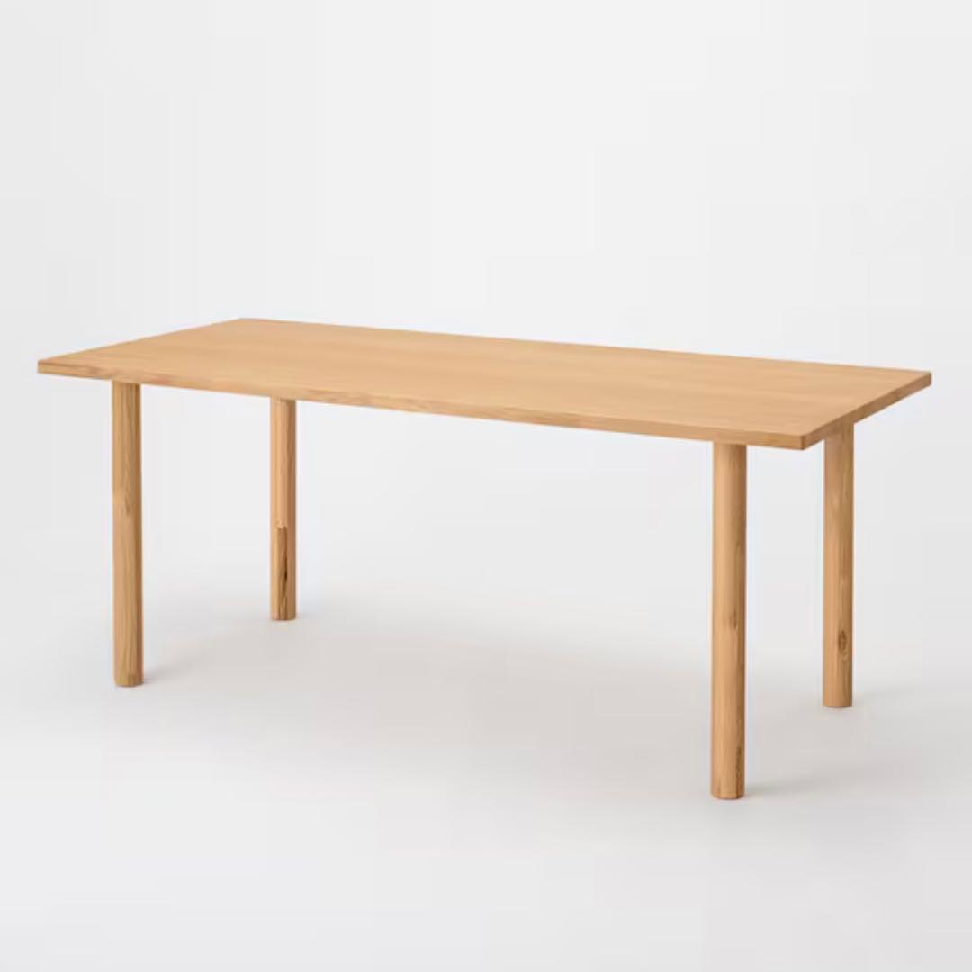 【天板＋脚】無印良品 木製テーブル天板 オーク材 幅180cm×奥行80cm