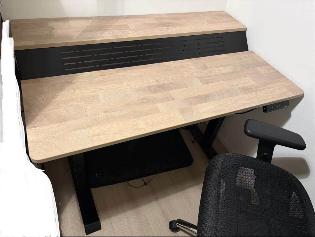 【oooRUoooさま専用】FENGE 電動昇降デスク ナチュラルウッド