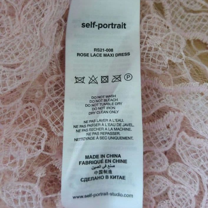 セルフポートレイト ローズレース スパンコール ドレス ピンク UK6/US2