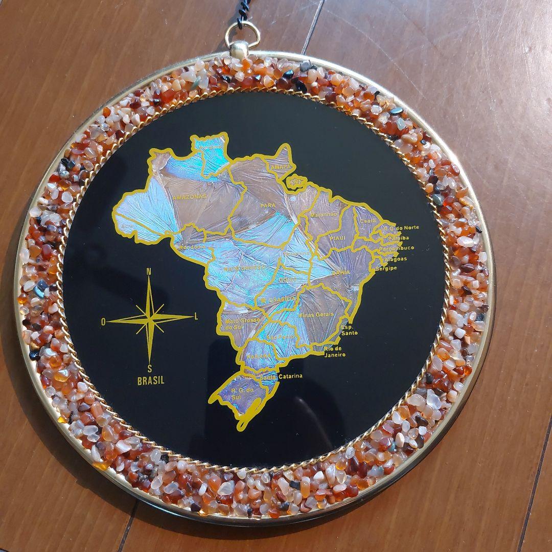 モルフォ蝶　天然石　壁掛け