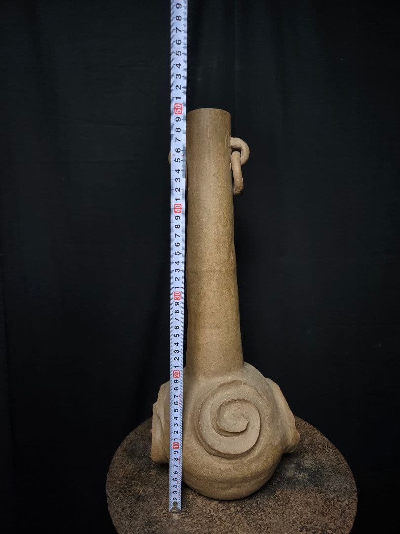 一部欠けあるもスペシャル陶器のオブジェ　インテリアに渦巻き模様約40cm