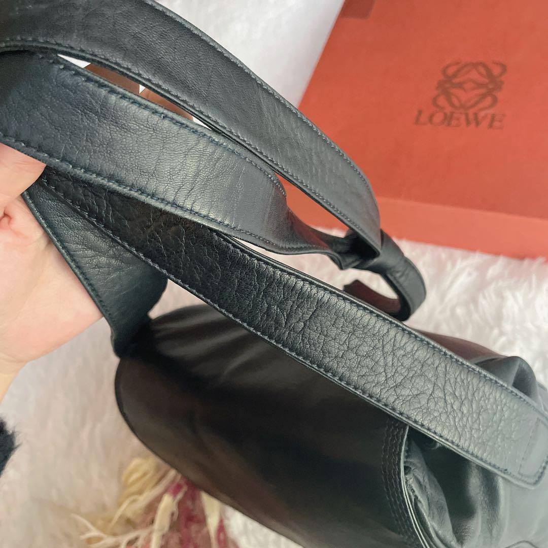 希少⭐︎LOEWE ネイビー アナグラム ナッパレザー 本革 ショルダーバッグ