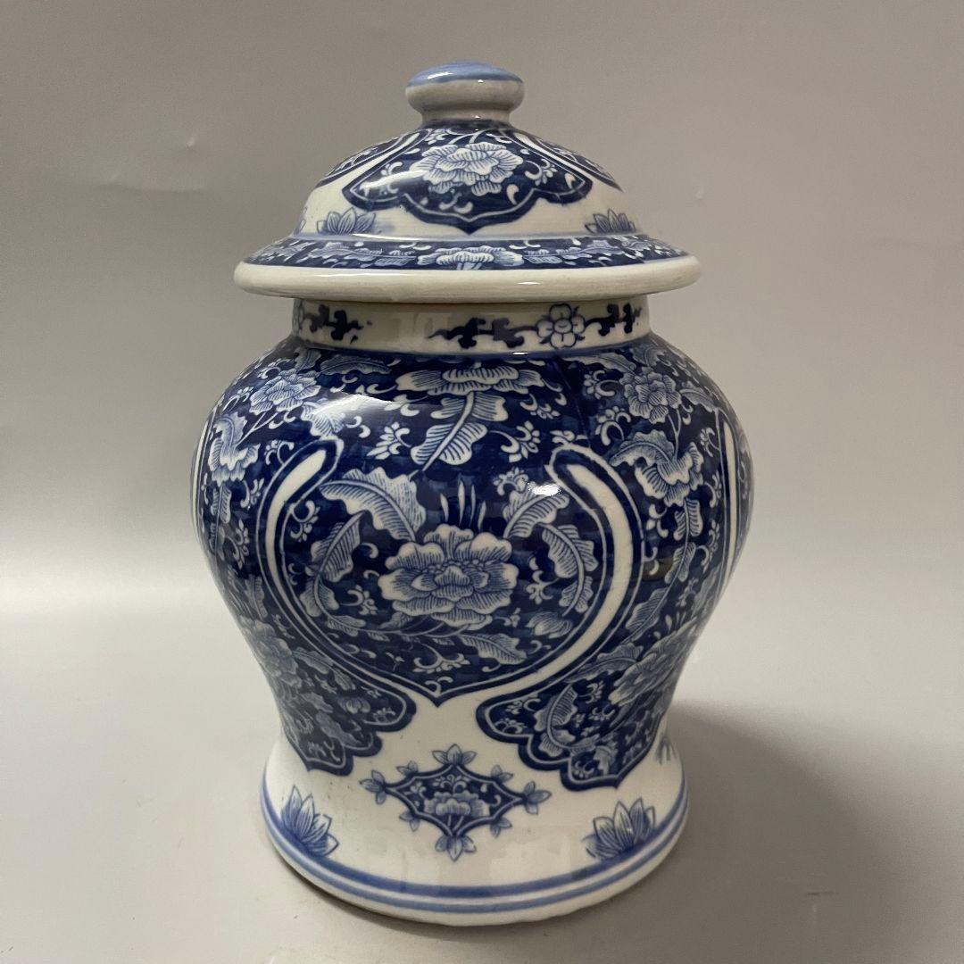 清末期青花磁器将軍壺 景徳鎮 陶磁器 装飾品 現代工芸品 美術品 置物
