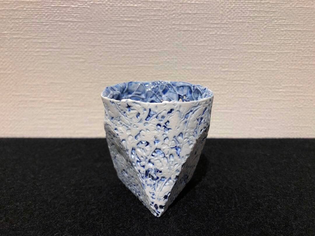 長江重和 釉彩 薄層のかたち 盃 ぐい呑み 陶器 置物 アート 作品 オブジェ