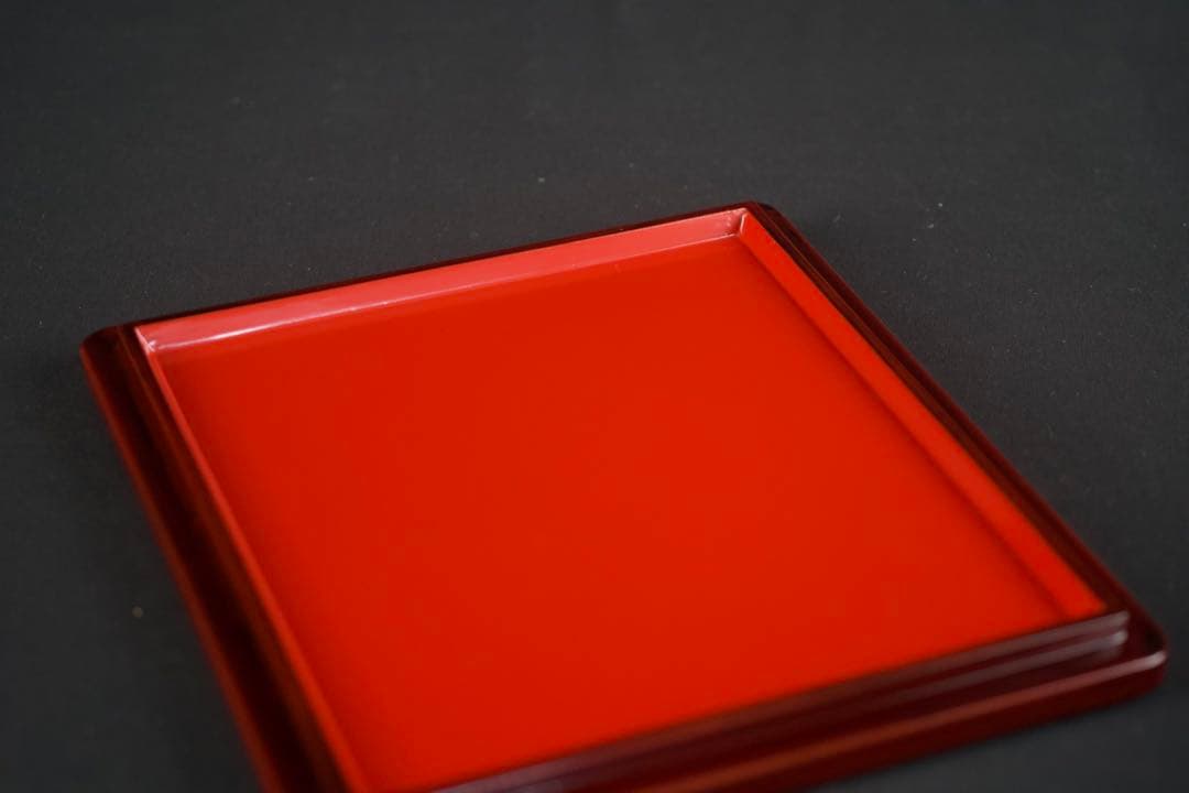 越前漆器 塗師 山本英明 作 溜塗三段重箱 共布 共箱 栞付 美品