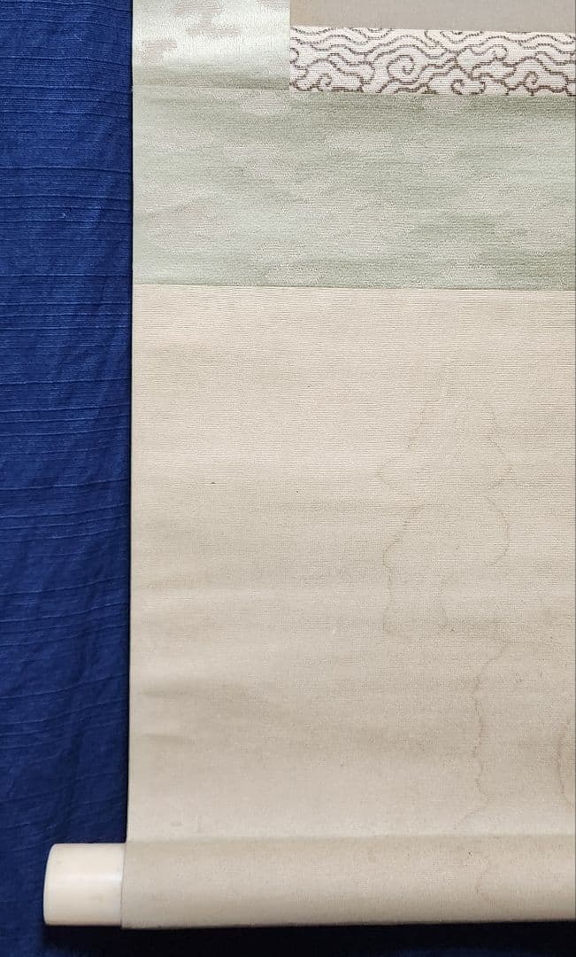 【月下ススキ図】横内松籟 2680 月見 すすき 掛け軸 肉筆