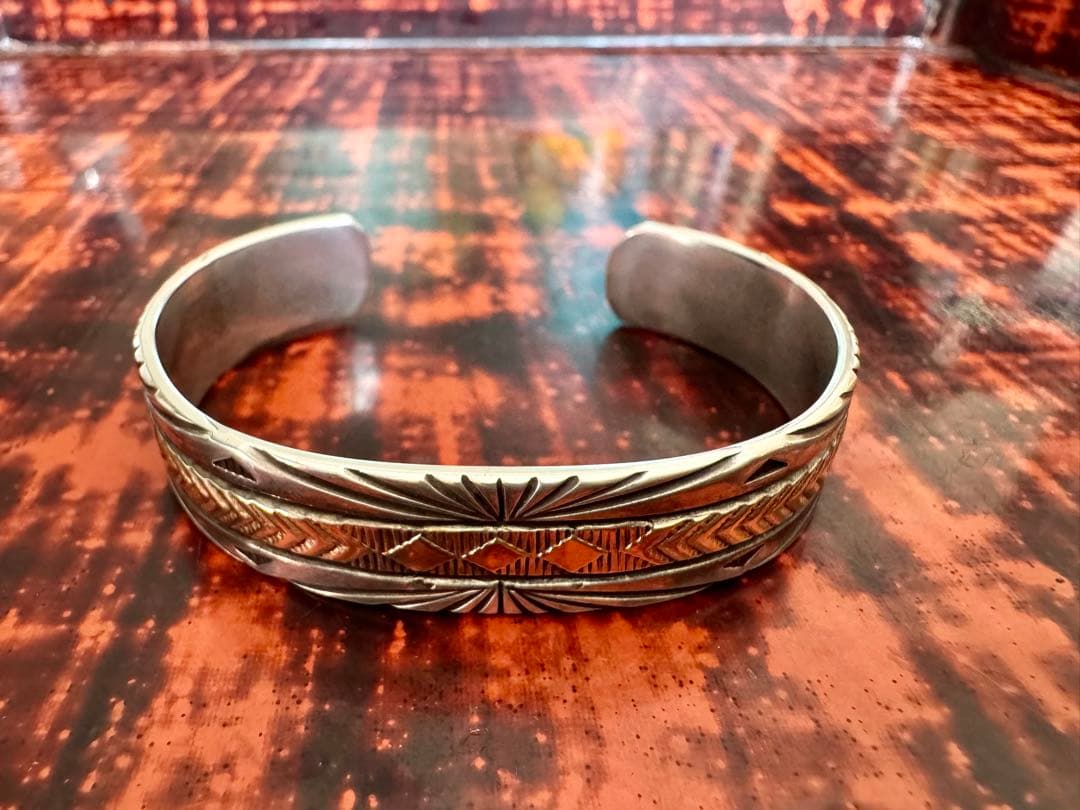 最終 ブルースモーガン バングル 14K ナバホ族 インディアンジュエリー