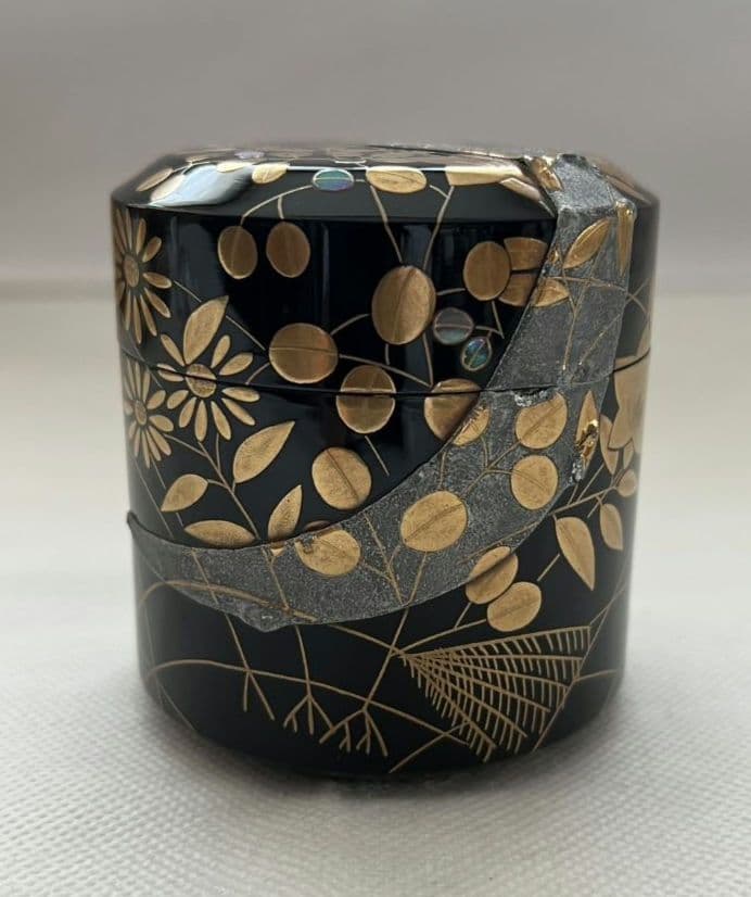 武蔵野 雪吹(ふぶき)棗 3代清石 (川谷内正廣) 堀内宗完箱書き 茶道具