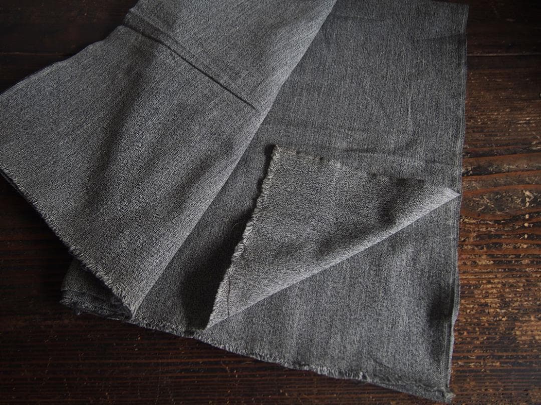 チャコールグレー モールスキン? デッドストック ファブリック/K302