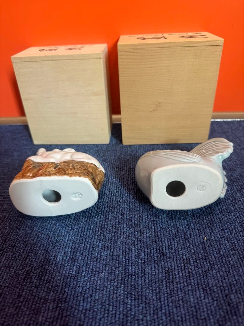 2053 九谷焼　北村隆　干支　亥　酉　置物