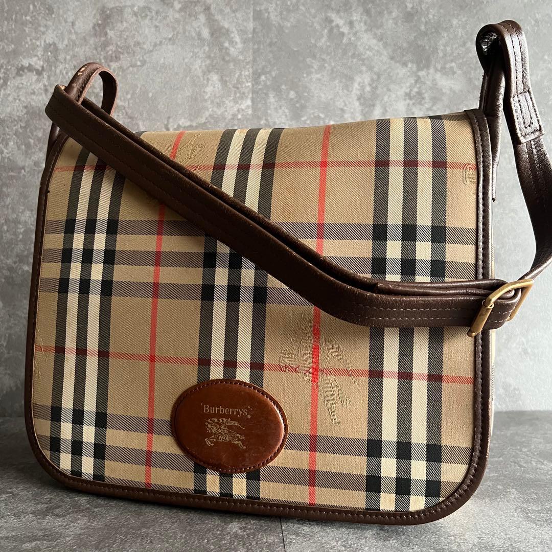 ⭐️バーバリー⭐️ノバチェック シャドーホース ショルダーバッグ ブラウン