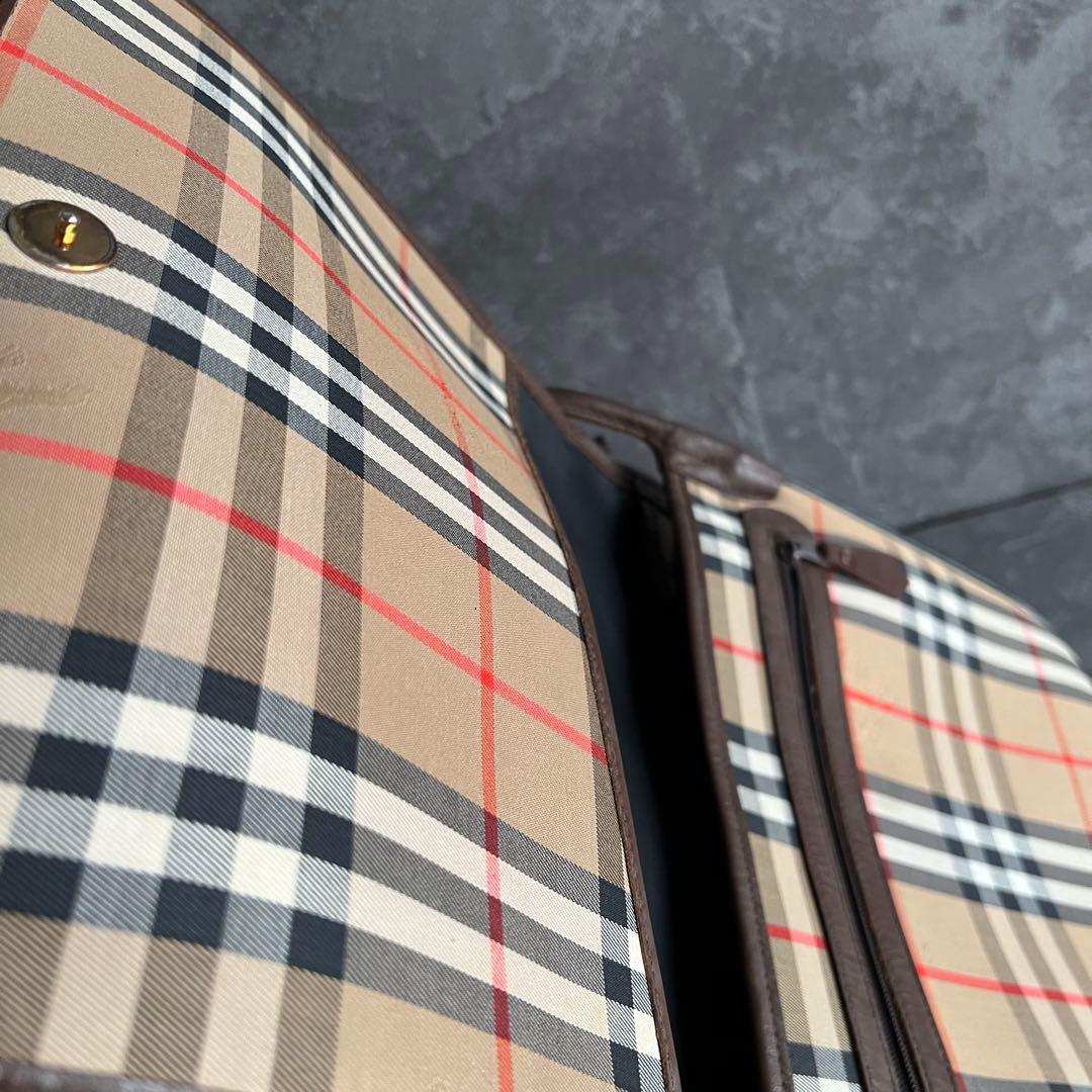 ⭐️バーバリー⭐️ノバチェック シャドーホース ショルダーバッグ ブラウン