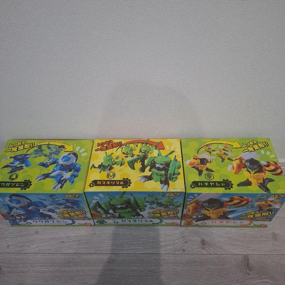 【レア】ムシ忍 クワガブジン カミキリマル ハチヤシャ オニヤンマニン 箱付