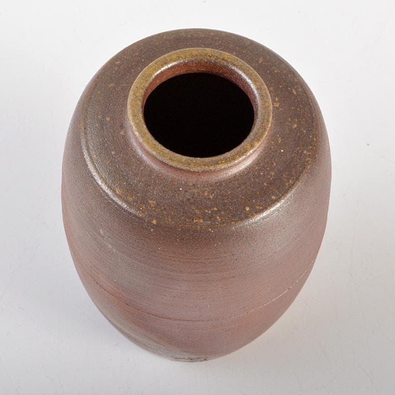 茶道具　備前焼　木村陶峰造　肩衝茶入　仕覆付　共箱　V　6616