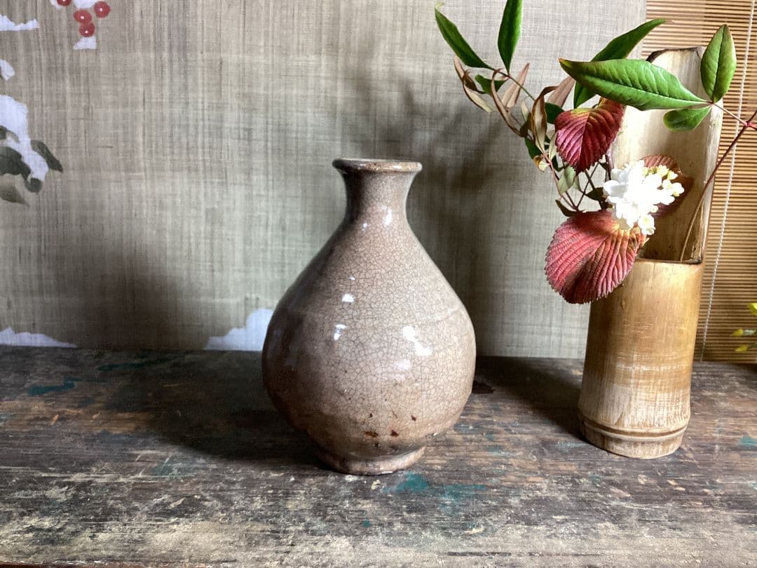 李朝 白磁 井戶酒瓶