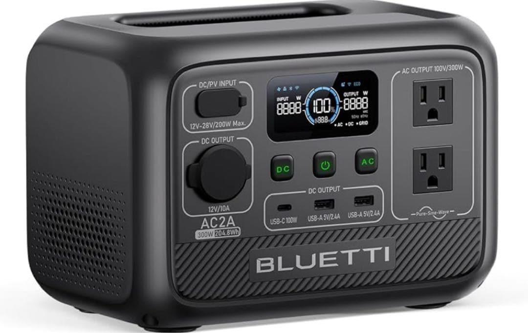 BLUETTI ポータブル電源 AC2A 204Wh/300W