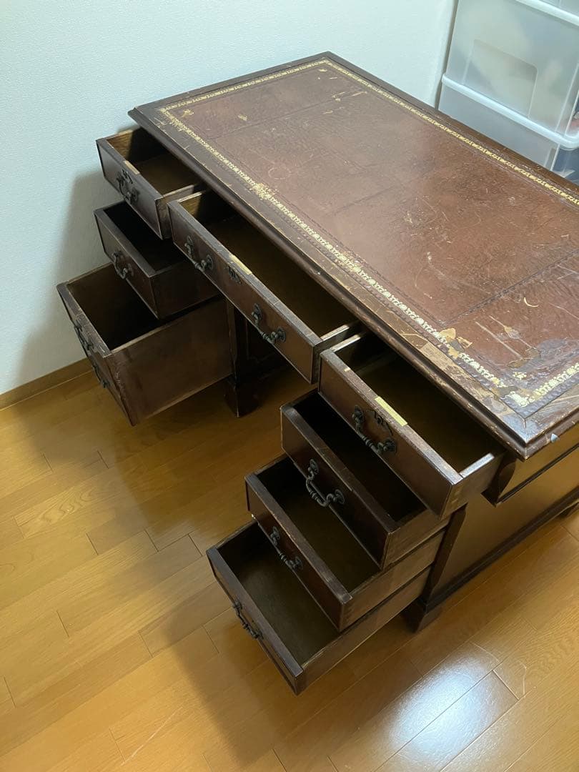 イギリス　アンティーク　机　ディスク　直接受け取りのみ