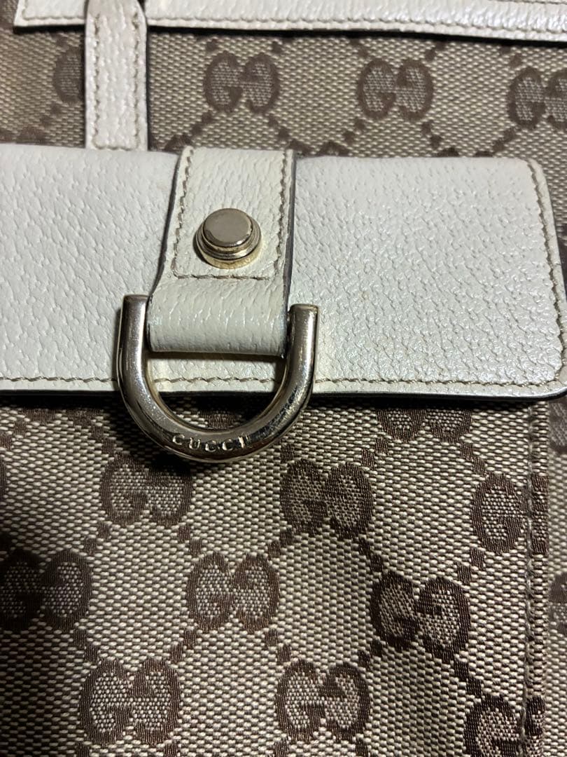 GUCCI GGパターン ハンドバッグ ベージュ/ホワイト