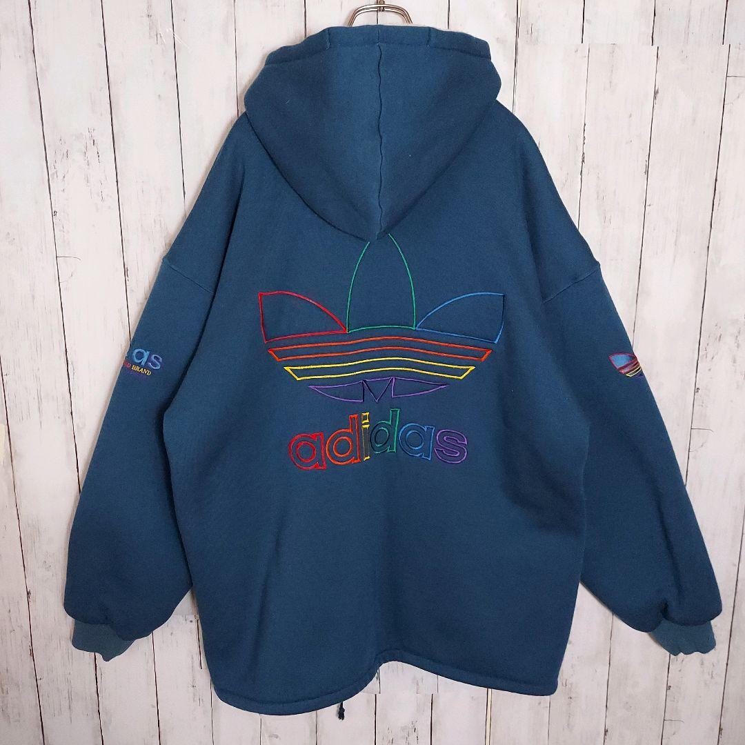 【adidas】80s アディダス デサント製 フルジップ ボアジャケットXL