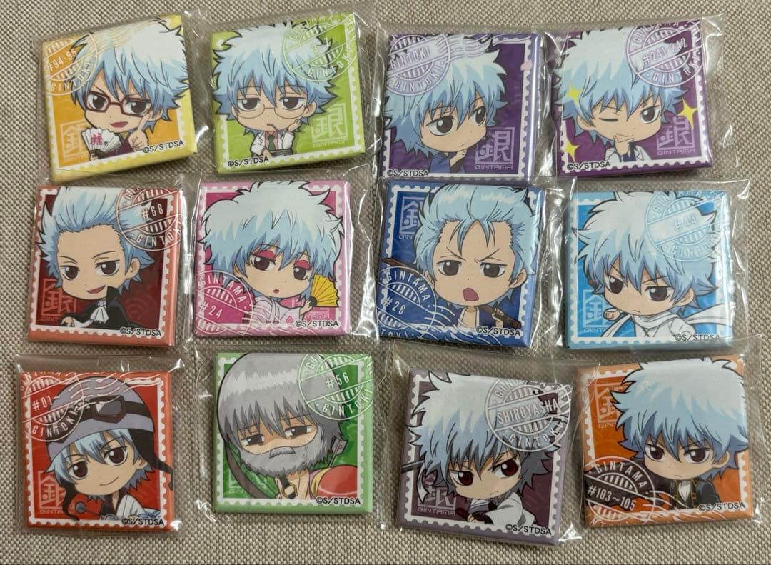 銀魂　坂田銀時　12変化　キャラバッジ　缶バッジ　四角缶バッジ　未開封　銀八先生