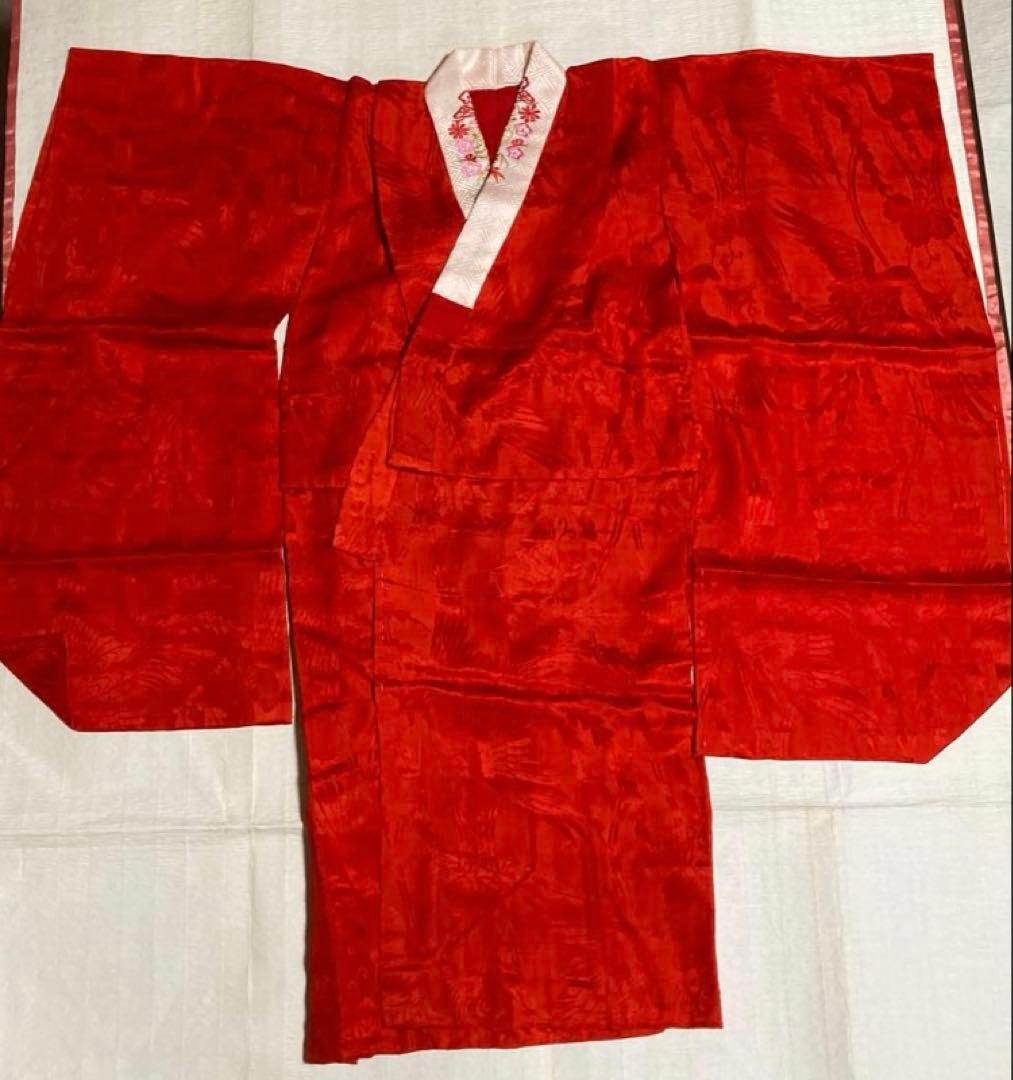 超豪華　七五三着物フルセット　着物被布長襦袢半襟付総絞り染め分け金糸3歳着物