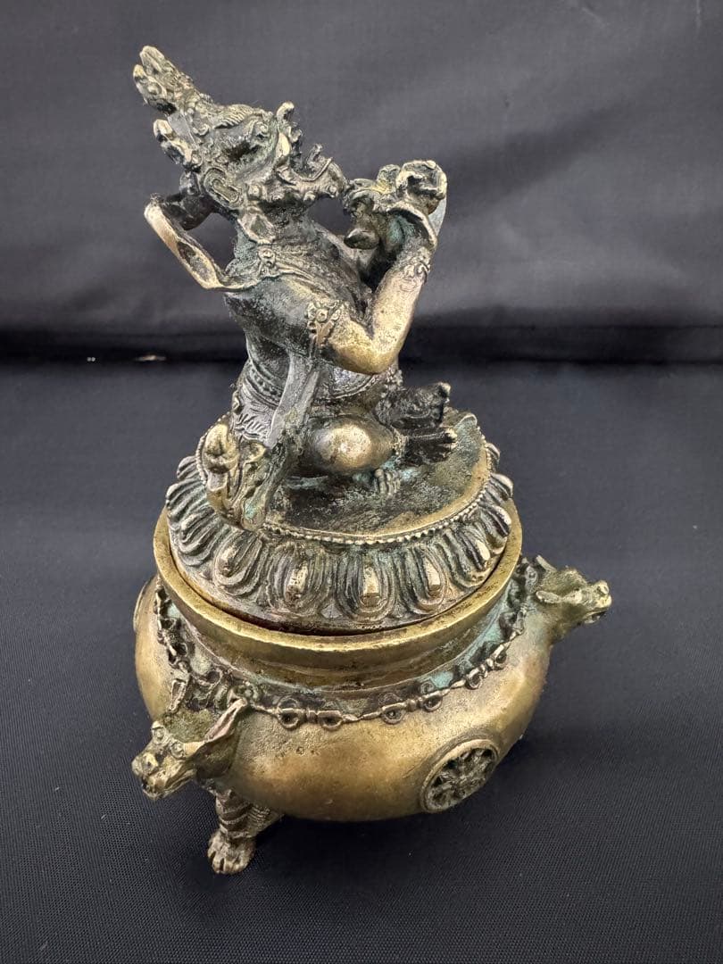 香炉 チベット仏 持金剛 彫刻 置物 開運 風水 骨董 インテリア　アンティーク