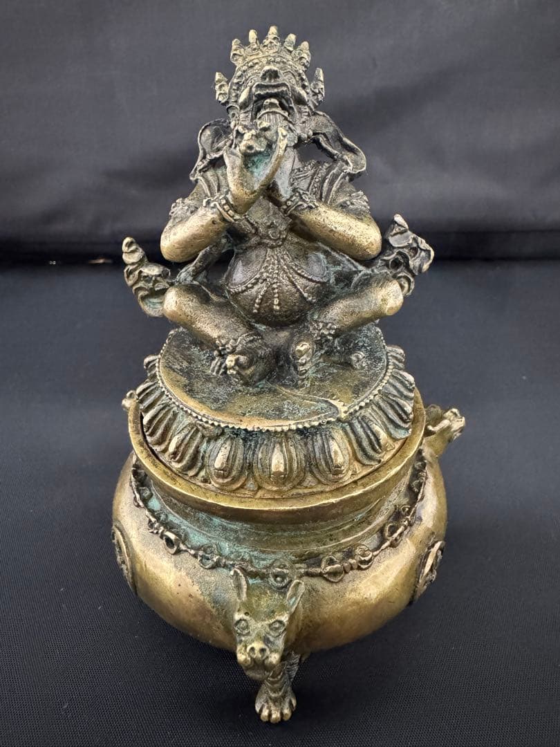 香炉 チベット仏 持金剛 彫刻 置物 開運 風水 骨董 インテリア　アンティーク