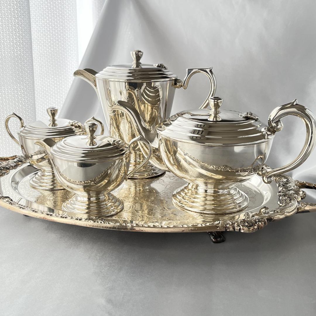 【SILCRAFT】 アール・デコ ティーサービス 4点 ティーポット