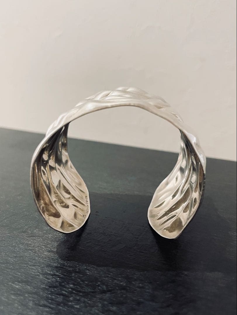 【本日限定価格】ヴィンテージ シルバーバングル　メキシコシルバー　カフバングル