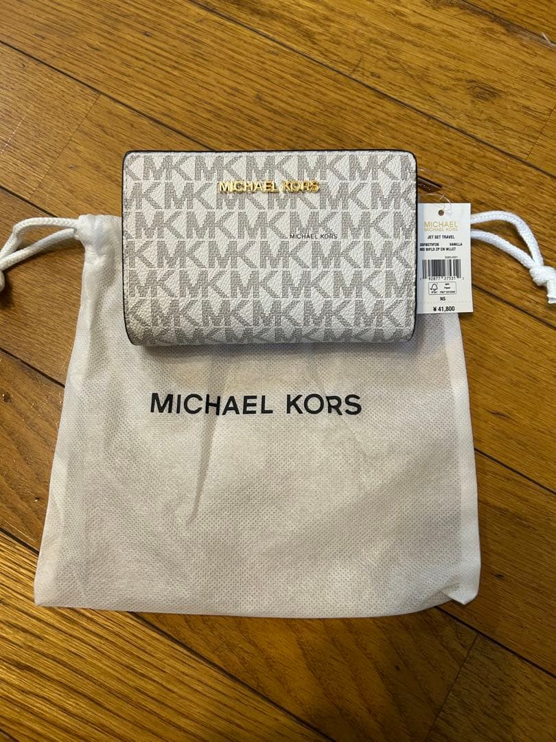 MICHAEL KORS 二つ折り財布 ホワイト/グレー