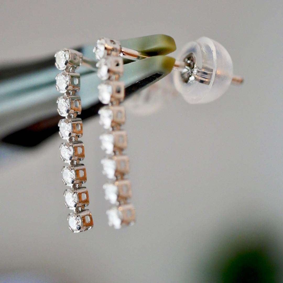 ポピー様【新品】ダイヤモンド ライン ピアス ネックレス 計2点