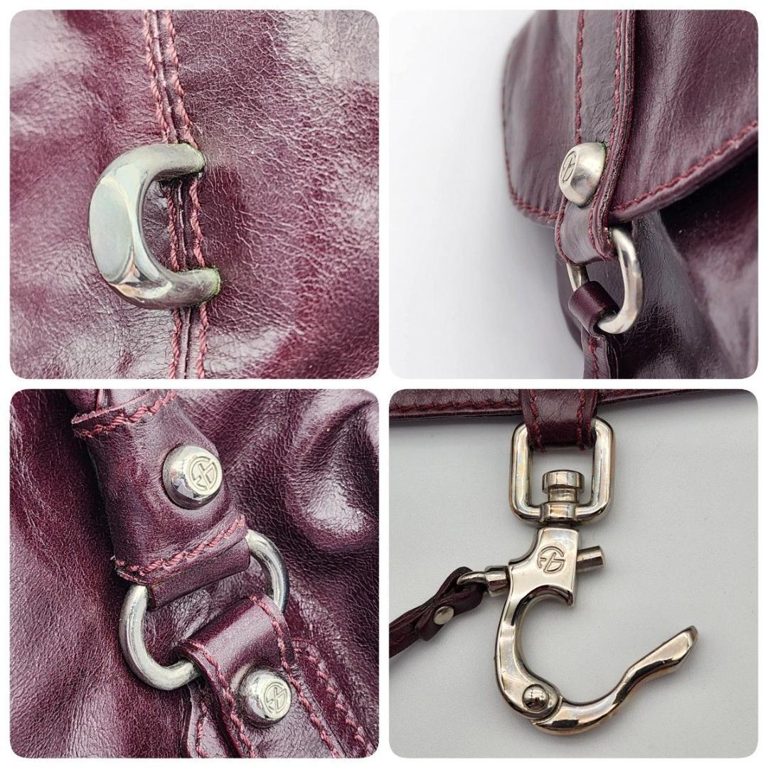 フランチェスコビアジア ショルダーバッグ 編み込みハンドル レザー レッド