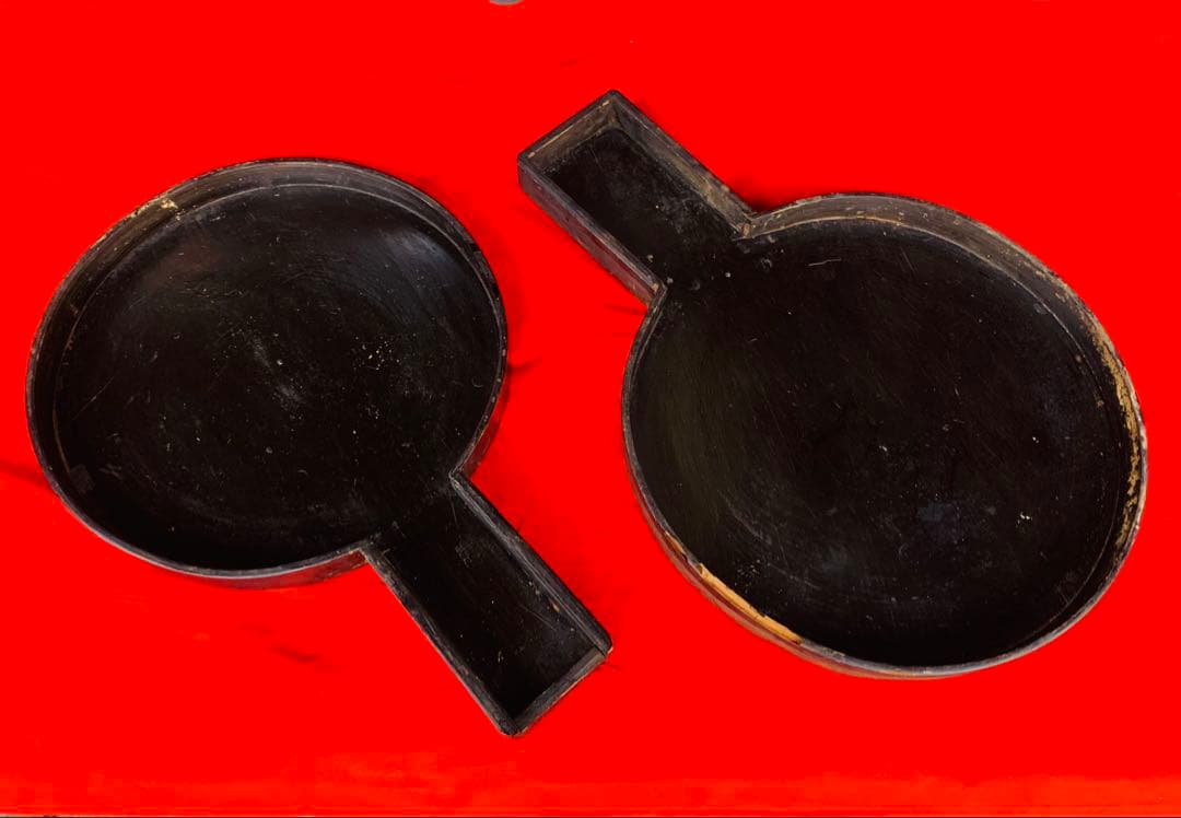 白銅 古鏡 天下一藤原 3枚SET 古手鏡 銅鏡 古和鏡 蔵出し 江戸時代 骨董