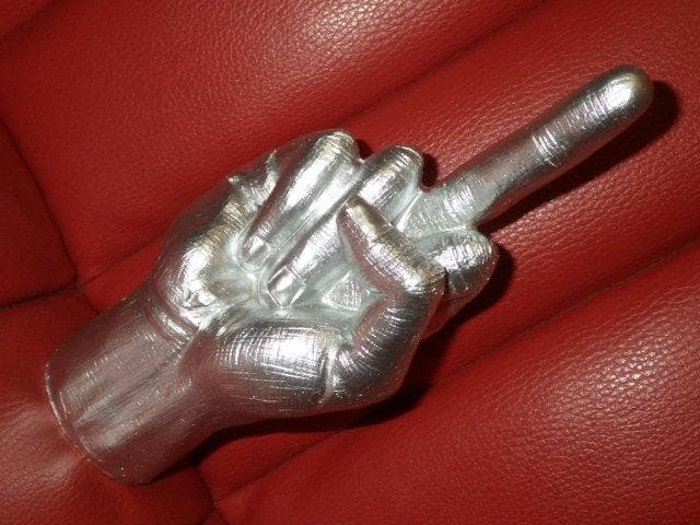 ファックサイン★置物★銀★25★ミドルフィンガー★Fuck★雑貨★インテリア