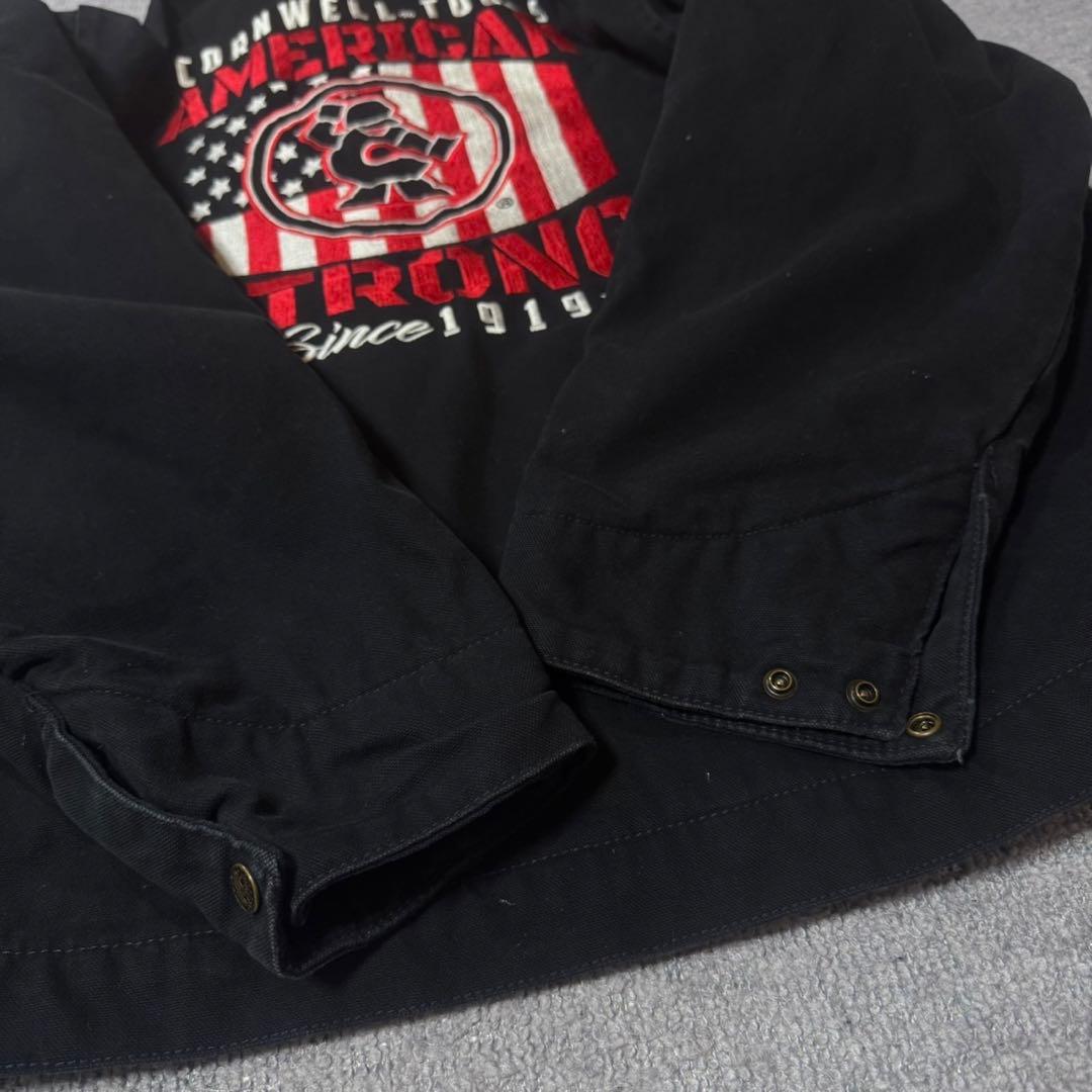 BERNE 古着 デトロイトジャケット XL バック刺繍 ブラック アメカジ