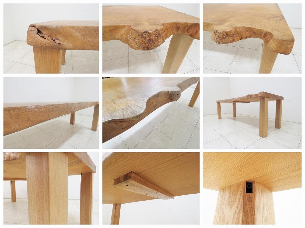 ぽぽる様 逸品 欅 ケヤキ 無垢材 一枚板 ダイニングテーブル 厚さ 7cm
