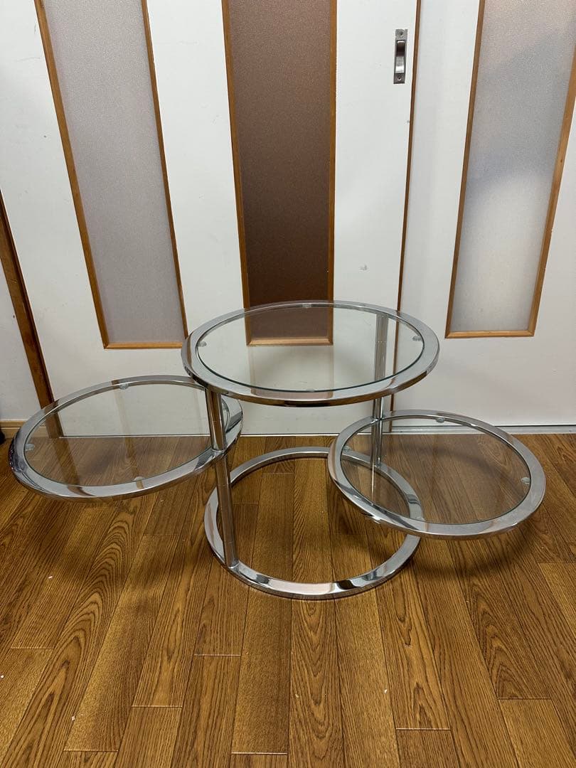 ミッドセンチュリー　丸型　ラウンドテーブル　ヴィンテージ　4段