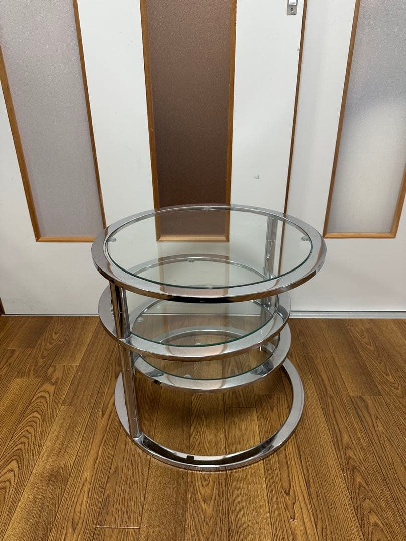 ミッドセンチュリー　丸型　ラウンドテーブル　ヴィンテージ　4段