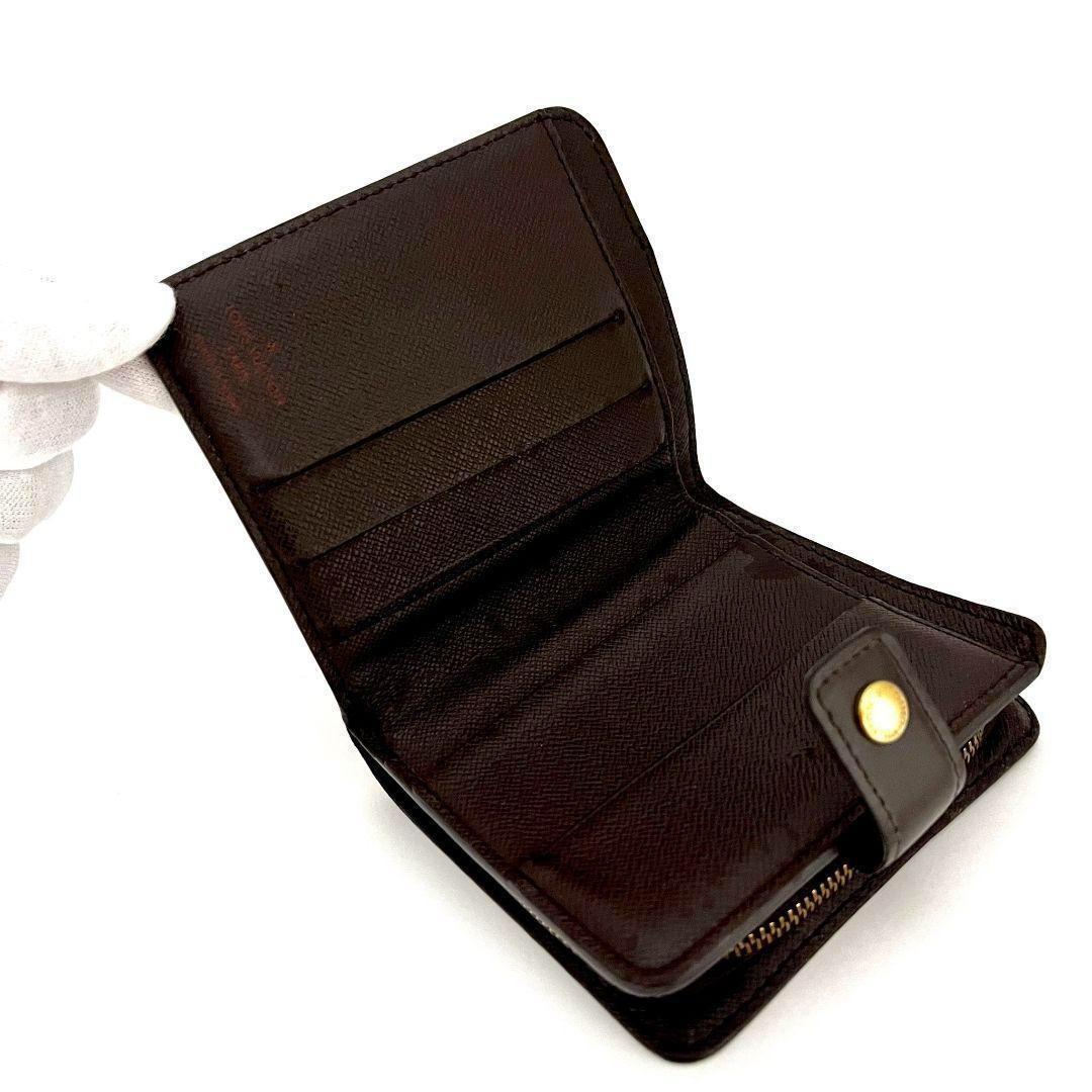 ✨極美品✨ルイヴィトン❣ダミエ コンパクトジップ ファスナー 折財布 ブラウン