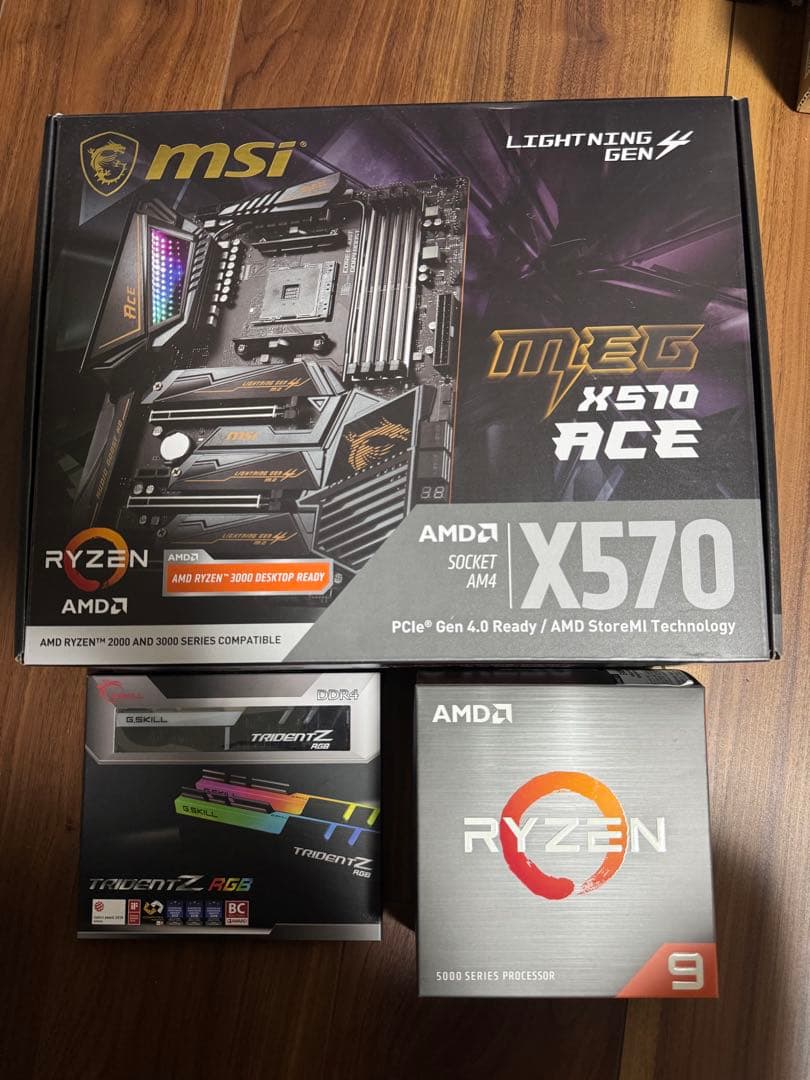 MSI X570 ACE Ryzen5950x Gskill 32G OCメモリ