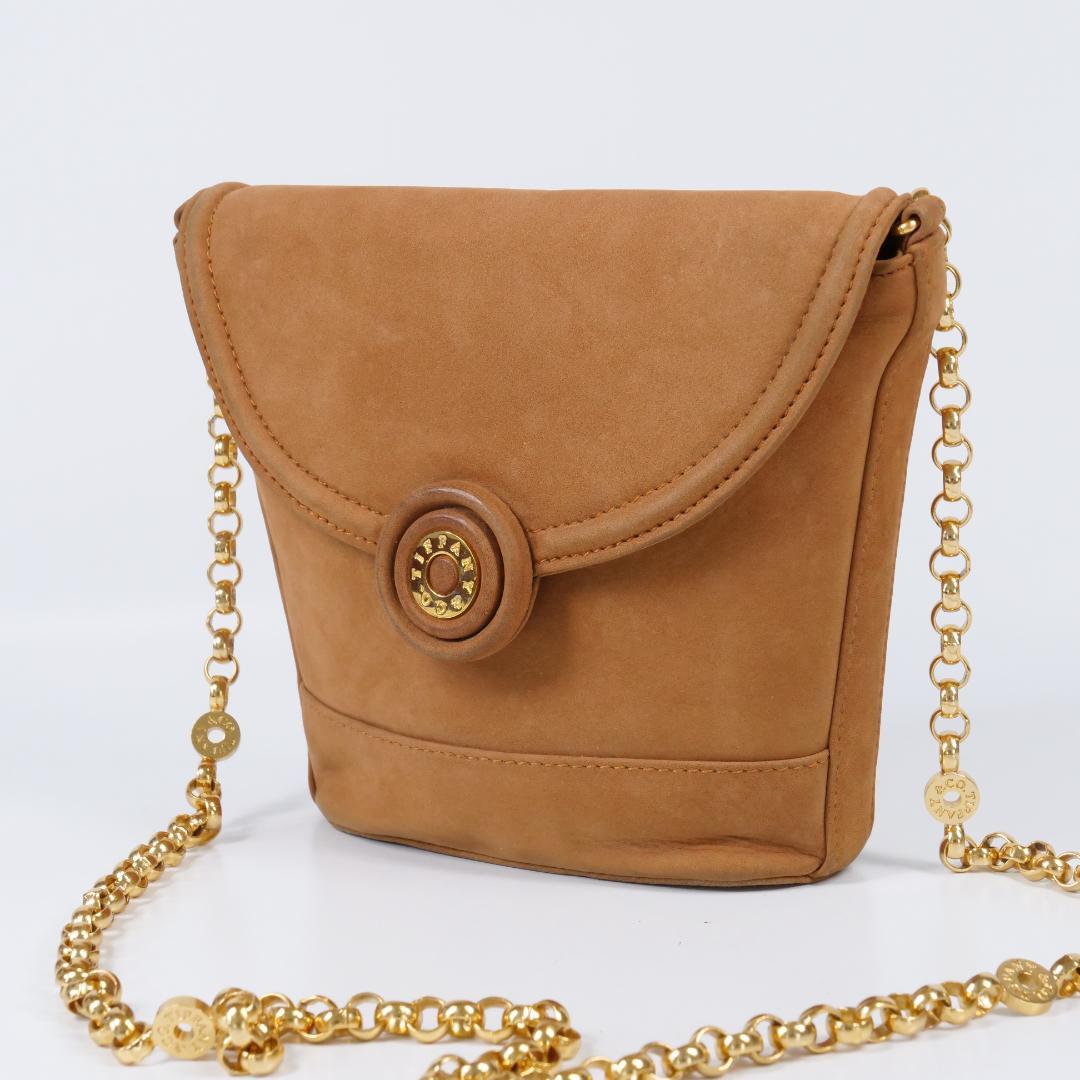 美品✨ティファニー チェーン ショルダーバッグ スエード サークルロゴ