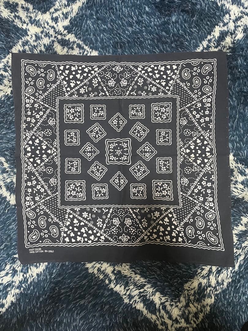 小物 60S VINTAGE BLACK COOKIE PATTERN BANDANA