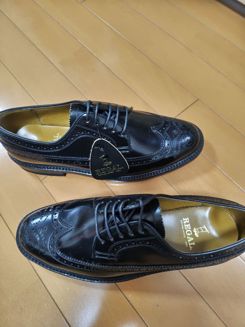 REGAL 黒レザー ドレスシューズ ウィングチップ