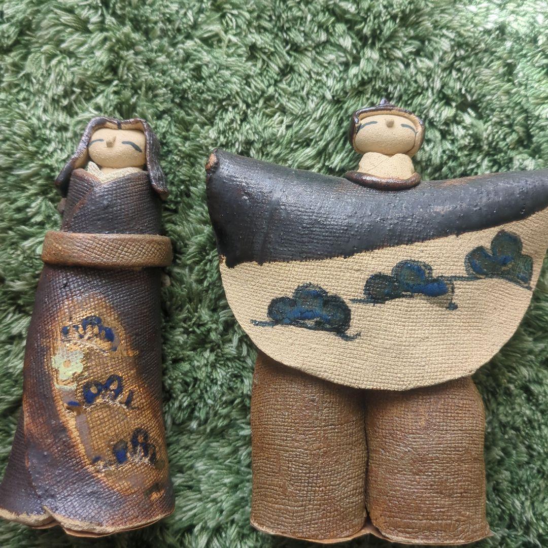 雛人形 陶器製 自然の釉