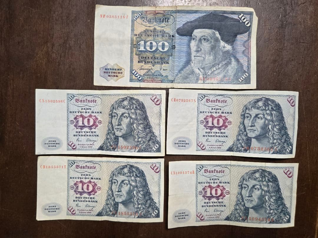 旧ドイツマルク紙幣 140マルク分