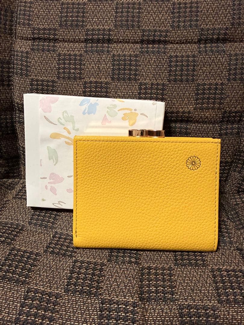 【皇居】二つ折り財布 黄色 イエロー