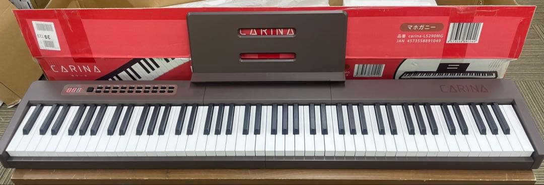 電子ピアノ　88鍵盤　充電タイプ　スリム軽量 マホガニー