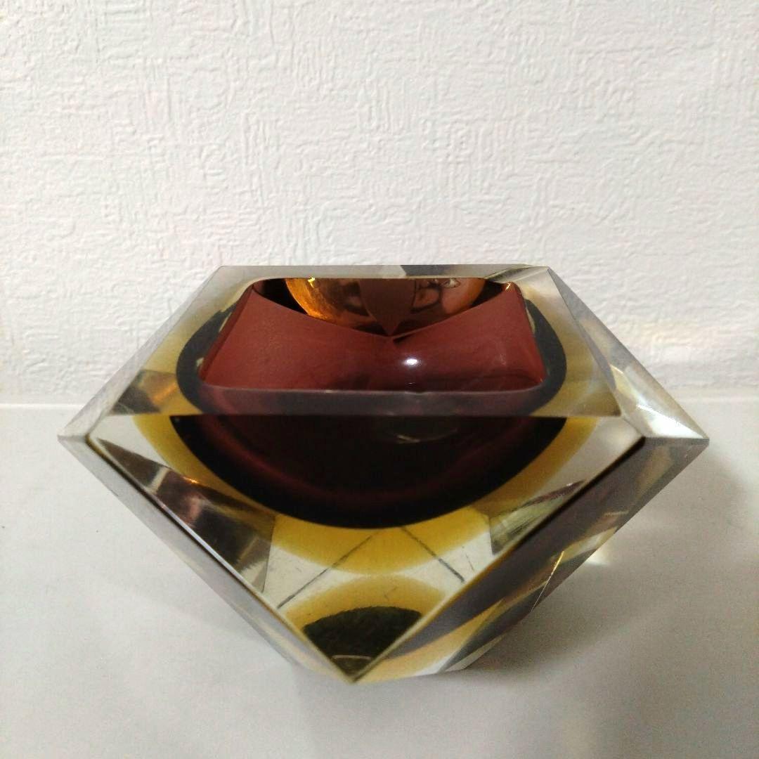 イタリア　ベネチアングラス　灰皿　アッシュトレイ　ガラス　オブジェ　インテリア