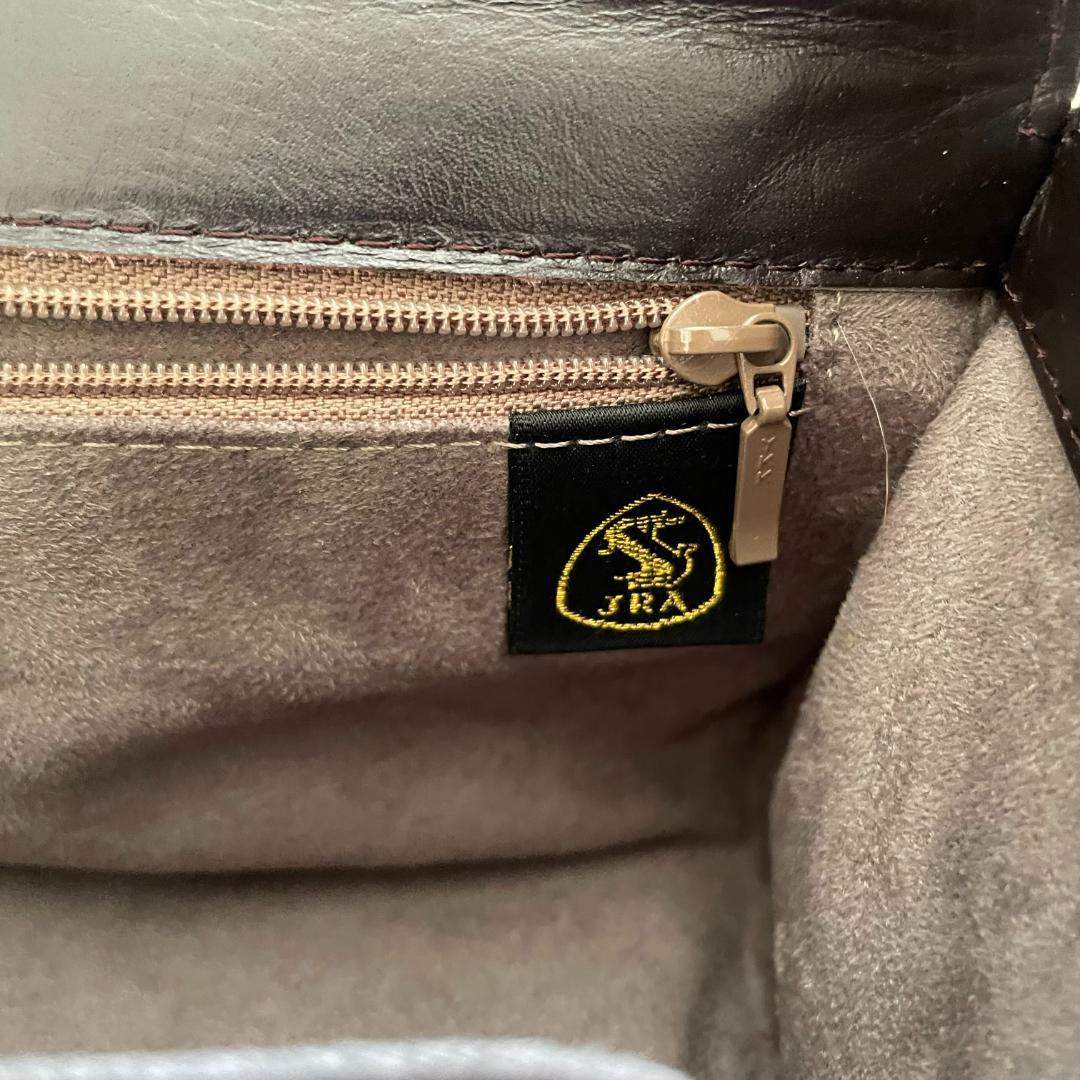 【極美品】JRA　クロコダイルハンドバッグ　ダークブラウン