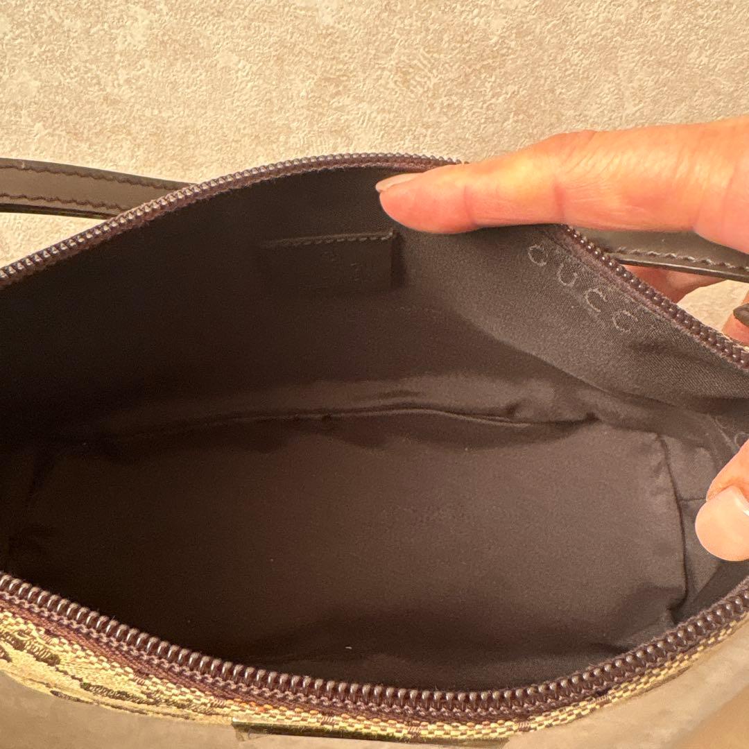 GUCCI ベージュ GGパターン ハンドバッグ